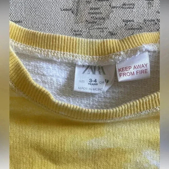 ZARA 3-4 Yellow Tie Dye Terry
Sweatshirt - Picture 2 of 3